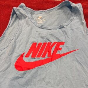 Nike Light Blue Tank with Bold Red Logo